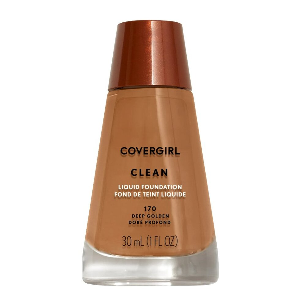 Covergirl Clean Liquid Foundation 170 Deep Golden 1oz Classic Water-Based Makeup
